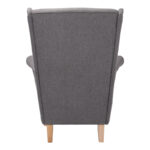 Armchair - bergère Malei grey fabric-wooden legs 85x93x100cm - Слика 4