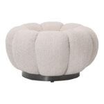 Nester stool boucle  fabric in beige color D60x31cm - Image 2