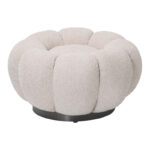 Nester stool boucle  fabric in beige color D60x31cm