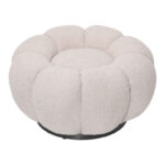 Nester stool boucle  fabric in beige color D60x31cm - Image 3