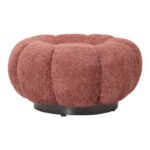 Nester stool boucle  fabric in rotten apple color D60x31cm - Image 2