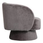 Kreslo swivel armchair fabric in dark grey color 78x81x77cm - Image 2