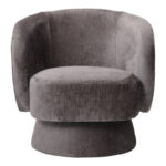 Kreslo swivel armchair fabric in dark grey color 78x81x77cm - Image 3