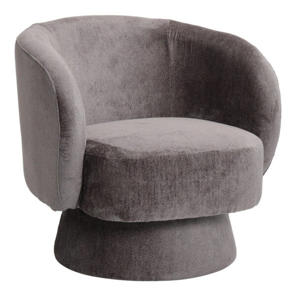 Kreslo swivel armchair fabric in dark grey color 78x81x77cm