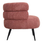 Foleja armchair boucle fabric in rotten apple color with black metal legs 76x75x72cm - Image 2