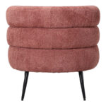 Foleja armchair boucle fabric in rotten apple color with black metal legs 76x75x72cm - Image 4