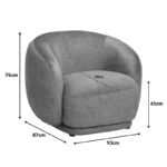 Armchair Freya amber fabric color 93x87x76cm - Image 5