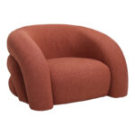 Armchair Lexy brick red fabric color 100x89.5x60cm