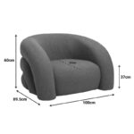 Armchair Lexy brick red fabric color 100x89.5x60cm - Image 5