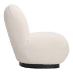 Armchair Rosalie cream teddy fabric-black base 85x82x77cm - Image 2