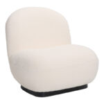 Armchair Rosalie cream teddy fabric-black base 85x82x77cm
