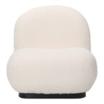 Armchair Rosalie cream teddy fabric-black base 85x82x77cm - Image 3