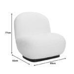 Armchair Rosalie cream teddy fabric-black base 85x82x77cm - Image 5