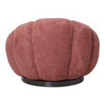 Nester swivel armchair with stool boucle fabric in rotten apple color 98x97x69cm - Image 4