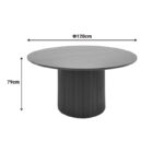 Canicule table solid acacia wood in black shade D120x79cm - Слика 4