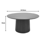 Canicule table solid acacia wood in black shade D150x75cm - Слика 4