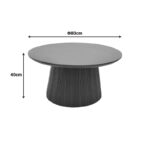 Canicule I table, solid acacia wood in black shade, D80x40cm - Слика 4