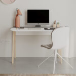 Malia study desk in white-natural-dark grey antique color 120x60.5x75cm - Image 2