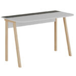 Студиска маса Малија во бела-природна-темно сива античка боја 120x60.5x75 см