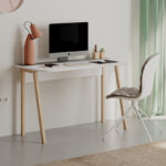 Malia study desk in white-natural-dark grey antique color 120x60.5x75cm - Image 3