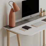 Malia study desk in white-natural-dark grey antique color 120x60.5x75cm - Image 4