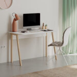 Malia study desk in white-natural-mocha color 120x60.5x75cm - Слика 2