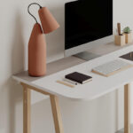 Malia study desk in white-natural-mocha color 120x60.5x75cm - Слика 3