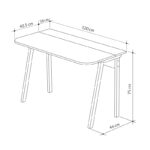 Malia study desk in white-natural-mocha color 120x60.5x75cm - Слика 4