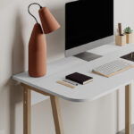 Malia study desk in white-natural color 120x60.5x75cm - Слика 3