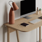 Malia study desk in oak color 120x60.5x75cm - Image 3