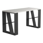 Working table Honey in white-dark grey color 137x60x75cm