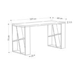 Working table Honey in white-dark grey color 137x60x75cm - Image 3