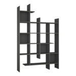 Bookcase Manco in dark grey color 122x25.5x188cm