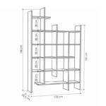 Bookcase Manco in oak color 122x25.5x188cm - Image 3