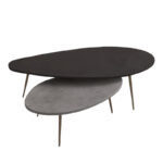 Масичка за кафе Monty со 2 парчиња во црно-сива нијанса 116x46x46 см