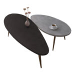 Monty 2pcs coffee table in black-gray shade 116x46x46cm - Image 4
