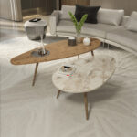 Monty 2pcs coffee table in natural -beige marble shade 116x46x46cm - Слика 2
