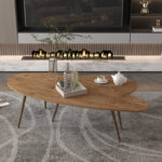 Monty 2pcs coffee table in walnut shade 116x46x46cm - Image 2