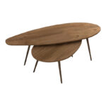 Monty 2pcs coffee table in walnut shade 116x46x46cm