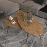 Monty 2pcs coffee table in walnut shade 116x46x46cm - Image 3