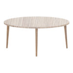 Barton living room table Pakoworld with a natural finish top and walnut legs 90x45x40 cm - Слика 2