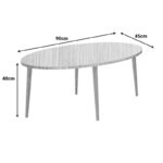 Barton living room table Pakoworld with a natural finish top and walnut legs 90x45x40 cm - Слика 5