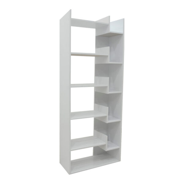 Bookcase Naya in white color 72x30x182.5cm
