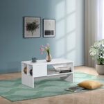 Coffee table Naya in white color 93x46x43cm - Image 2