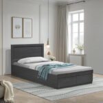 Bed Olympus with drawer in wenge color 100x200cm - Image 2