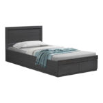 Bed Olympus with drawer in wenge color 100x200cm