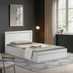 Bed Olympus with drawer in white color 120x200cm - Image 2