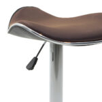 Bar stool Enzo folding brown pu-metal chrome 45x44x87cm - Слика 2