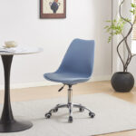 Office chair Gaston II pp-pu in light blue color 48x57x77-90cm - Image 2