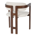 Winsor rubberwood armchair in beige with walnut color leg 58.5x51x76cm - Image 2